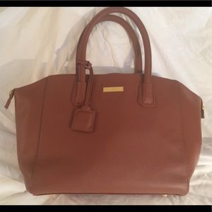 Joy & Iman City Satchel Leather Handbag Large Tote